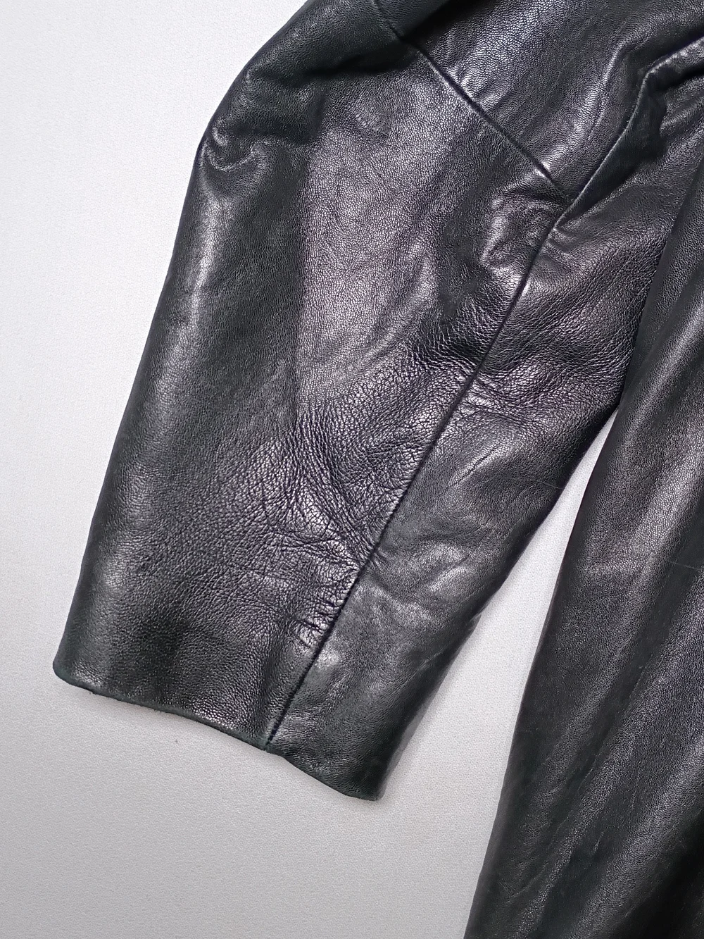 Brandini Le Collezioni Mens Black Leather Insulated Car Coat XL